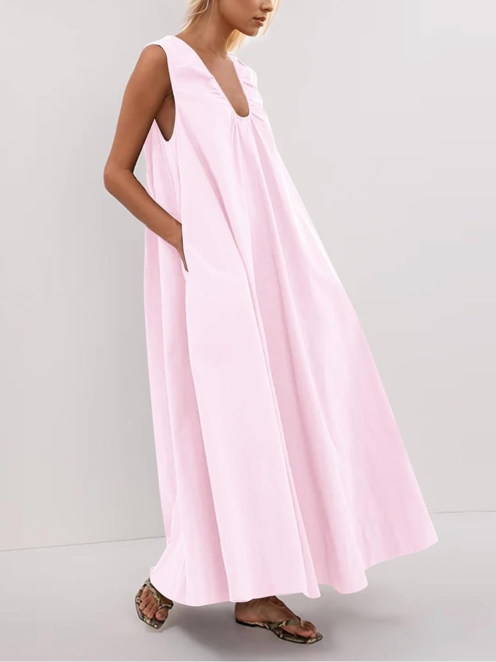 Amazon Ardrem Maxi Dress – Light Pink, Size Small (NWT)